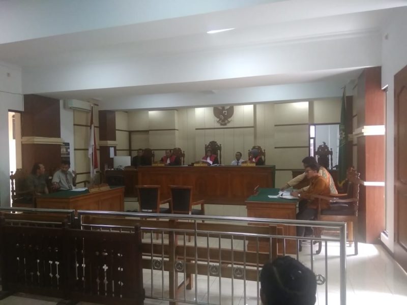 Sidang gugatan perdata terhadap PT Solusi Transportasi Indonesia atau Grab digelar di Pengadilan Negri ( PN) Purwokerto, Senin (27/1).